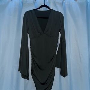 Elegant Dark Green Long Sleeve Dress